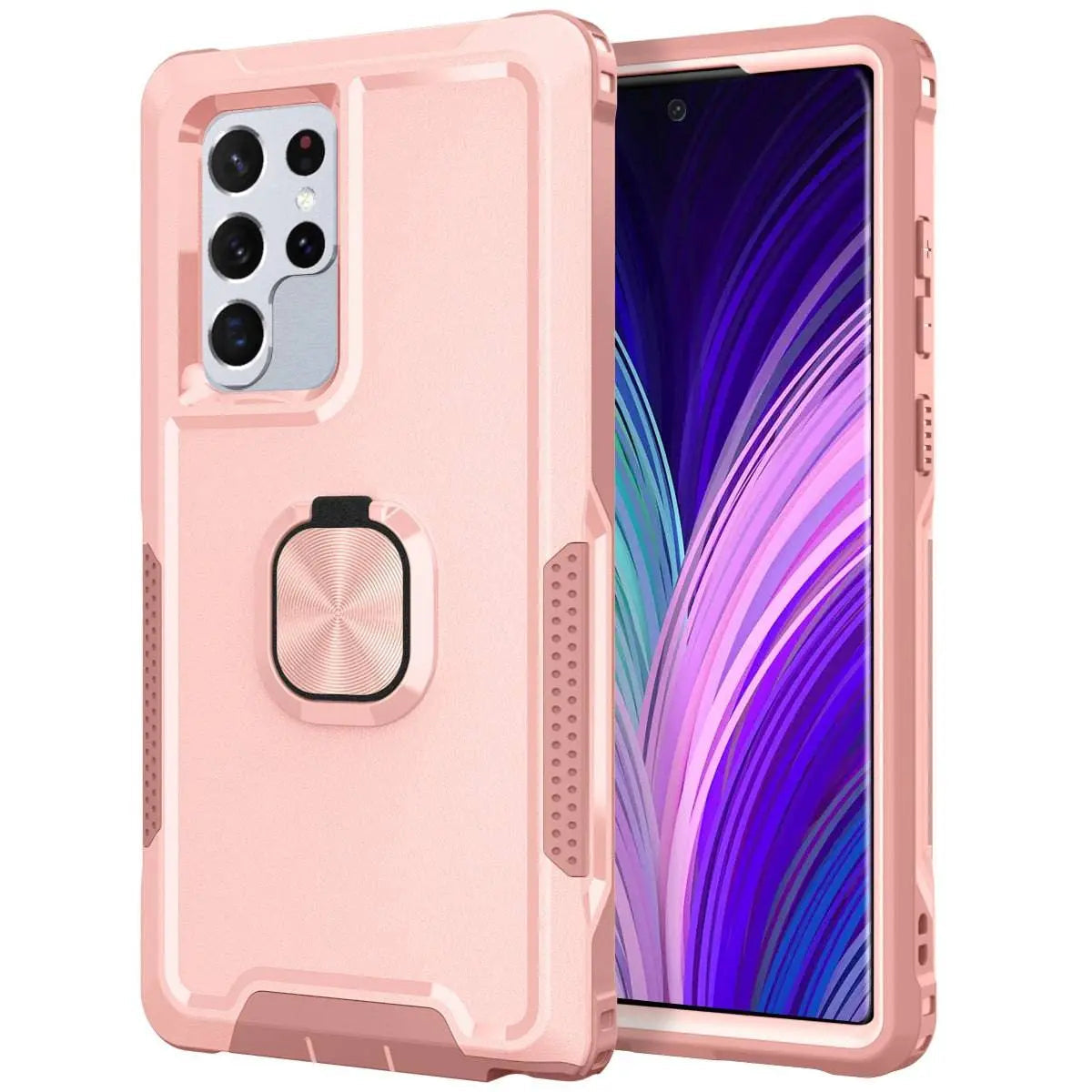 Wytrzymałe etui Armor do Galaxy S22 z podpórką - ochrona przed upadkiem 360°, amortyzująca wstrząsy ramka do S22, Plus i Ultra
