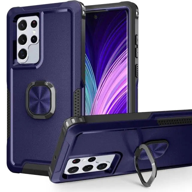 Wytrzymałe etui Armor do Galaxy S22 z podpórką - ochrona przed upadkiem 360°, amortyzująca wstrząsy ramka do S22, Plus i Ultra