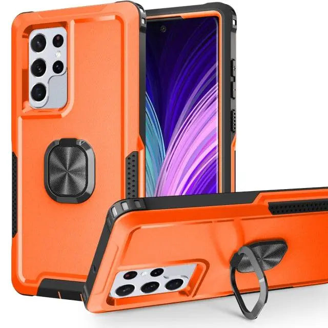 Wytrzymałe etui Armor do Galaxy S22 z podpórką - ochrona przed upadkiem 360°, amortyzująca wstrząsy ramka do S22, Plus i Ultra