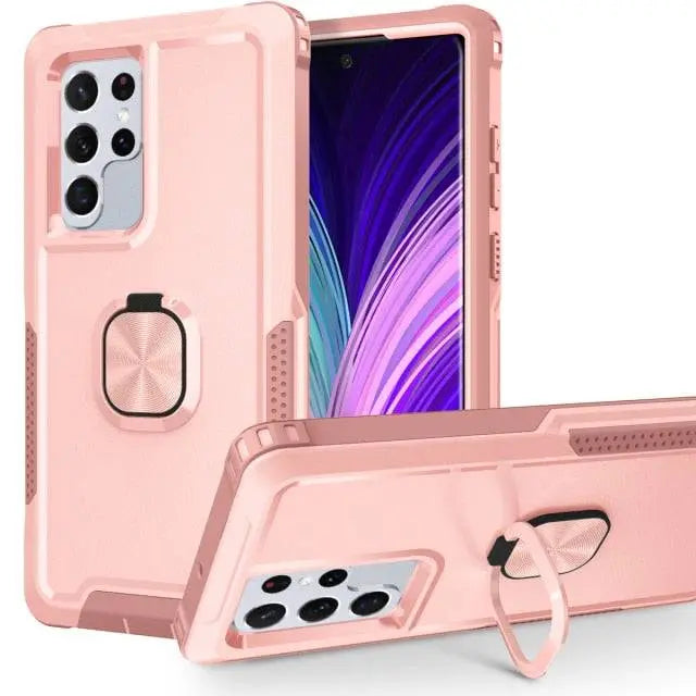 Wytrzymałe etui Armor do Galaxy S22 z podpórką - ochrona przed upadkiem 360°, amortyzująca wstrząsy ramka do S22, Plus i Ultra