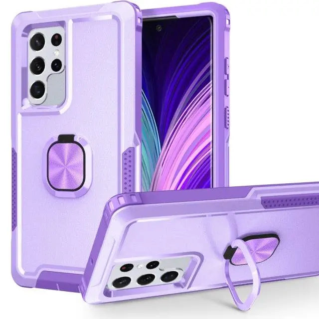 Wytrzymałe etui Armor do Galaxy S22 z podpórką - ochrona przed upadkiem 360°, amortyzująca wstrząsy ramka do S22, Plus i Ultra