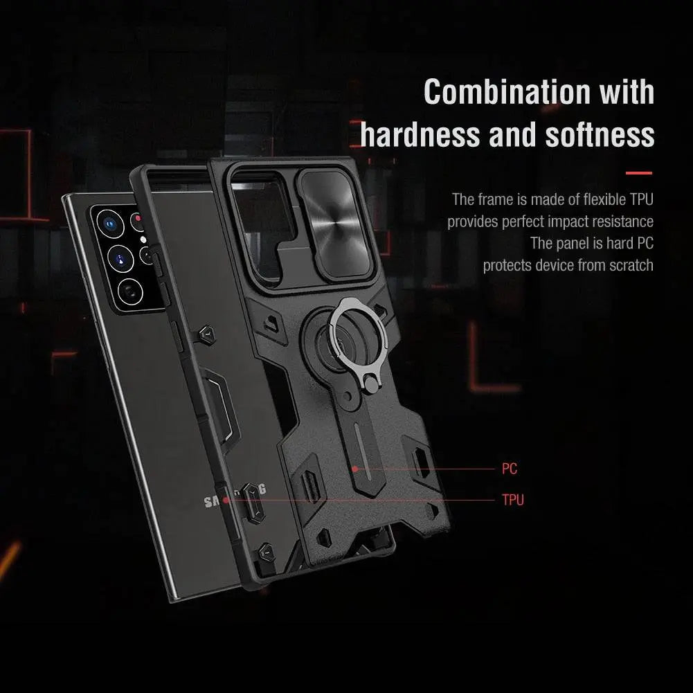 Galaxy S22 Ultra Aluminum Case — Kickstand, Camera Guard