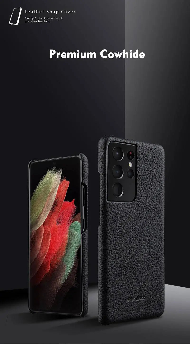 Nahkainen Samsung Galaxy S22 Ultra/S21/S20 Plus -kotelo — korttipaikat