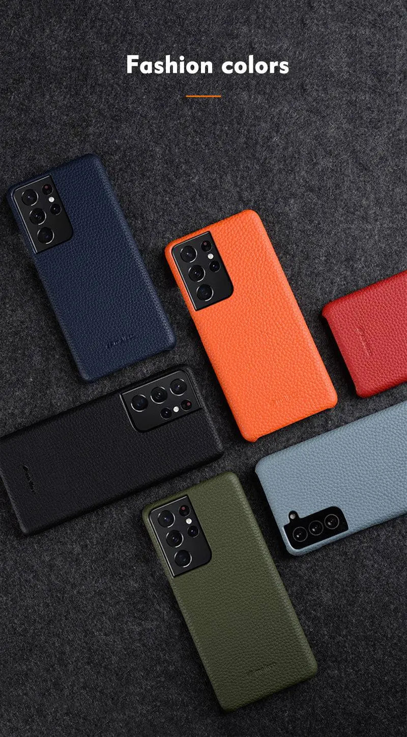 Nahkainen Samsung Galaxy S22 Ultra/S21/S20 Plus -kotelo — korttipaikat