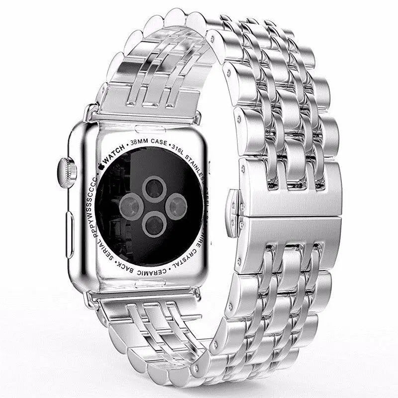 プレミアム3列メタルApple Watchストラップ、38–49mm、4色