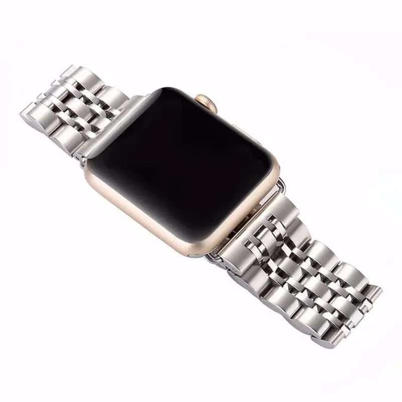 プレミアム3列メタルApple Watchストラップ、38–49mm、4色