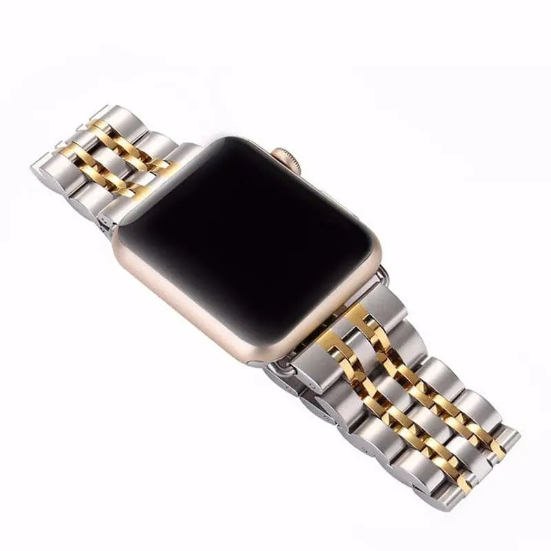 プレミアム3列メタルApple Watchストラップ、38–49mm、4色