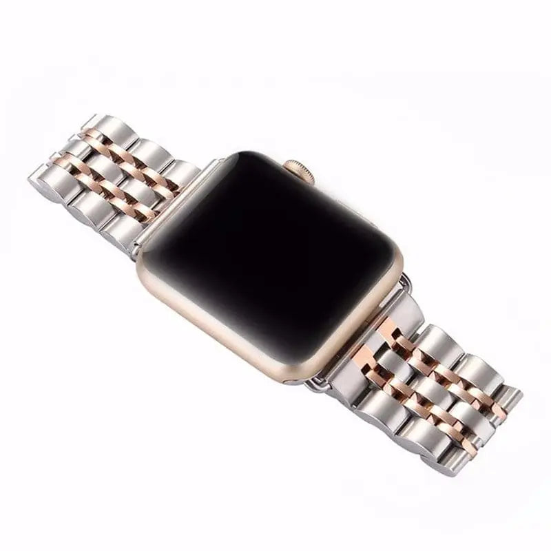 プレミアム3列メタルApple Watchストラップ、38–49mm、4色
