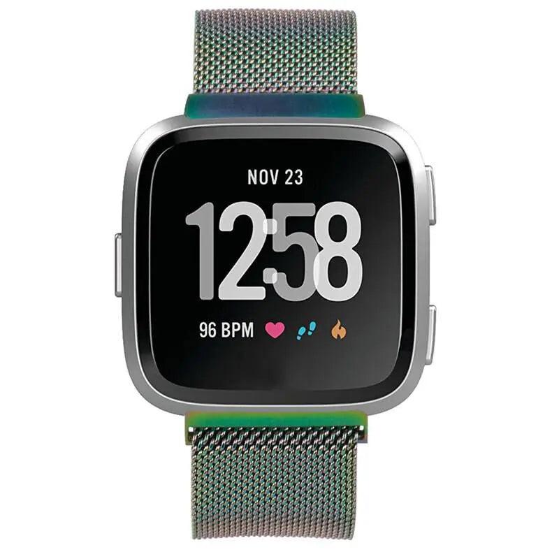 Fitbit Versa Milanese Mesh Band — Stainless Steel, Magnetic Closure