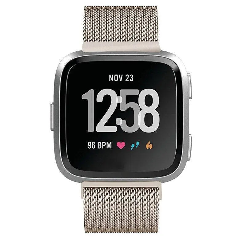 Fitbit Versa Milanese Mesh Band — Stainless Steel, Magnetic Closure