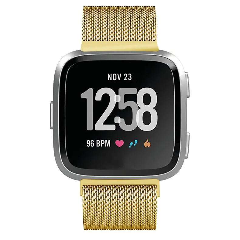 Fitbit Versa Milanese Mesh Band — Stainless Steel, Magnetic Closure