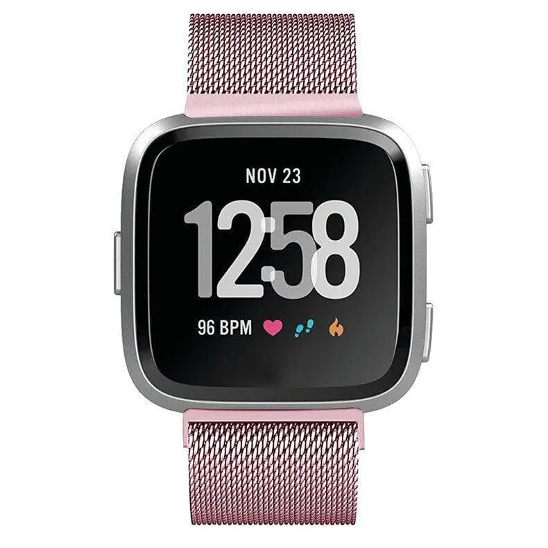 Fitbit Versa Milanese Mesh Band — Stainless Steel, Magnetic Closure