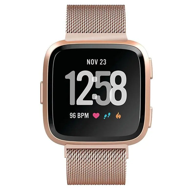Fitbit Versa Milanese Mesh Band — Stainless Steel, Magnetic Closure
