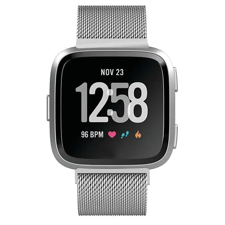 Fitbit Versa Milanese Mesh Band — Stainless Steel, Magnetic Closure