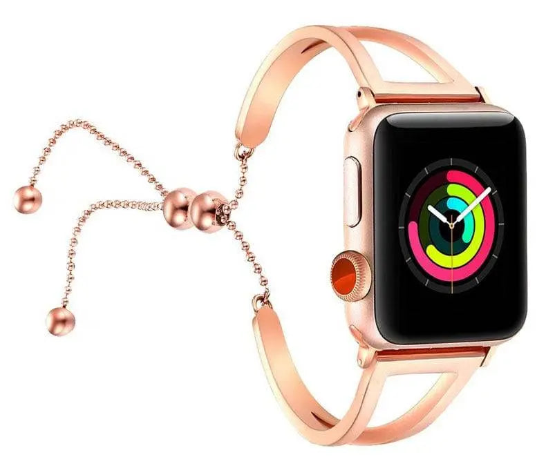 Bracciale a fascia con maglie in metallo da donna per Apple Watch 42 mm e 38 mm