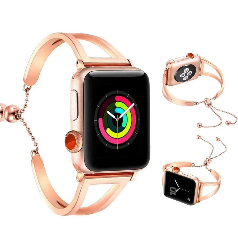 Bracciale a fascia con maglie in metallo da donna per Apple Watch 42 mm e 38 mm
