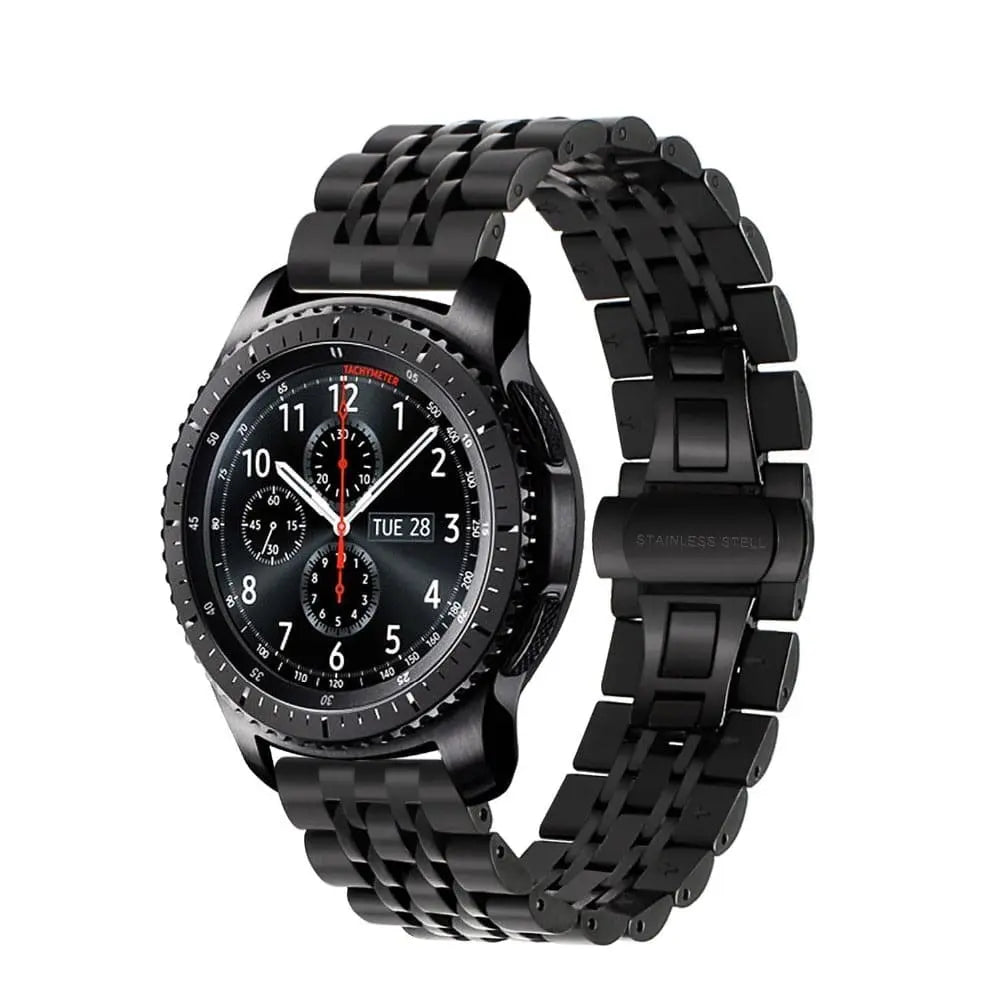 سوار من الفولاذ المقاوم للصدأ لساعة Samsung Galaxy Watch مقاس 22mm، فضي/ذهبي وردي