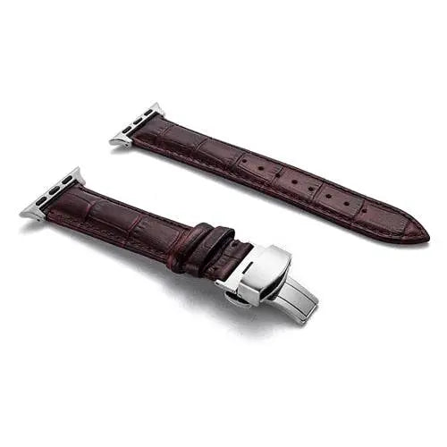 Teljes barkás bőrből készült csere csuklópánt 38–46 mm-es okosórákhoz – csatos záródás, többféle kivitel