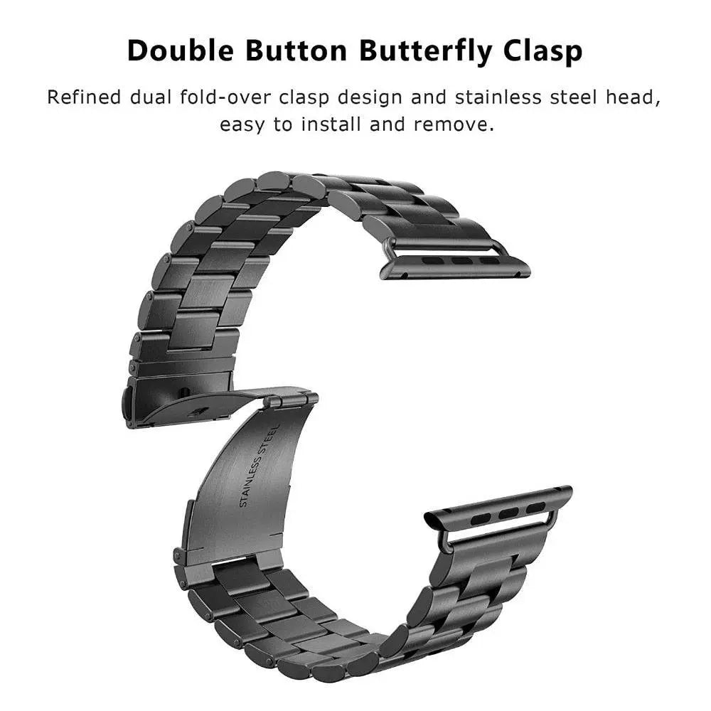 Apple Watch Stainless Steel Link Bracelet, 38–49mm, Butterfly Clasp