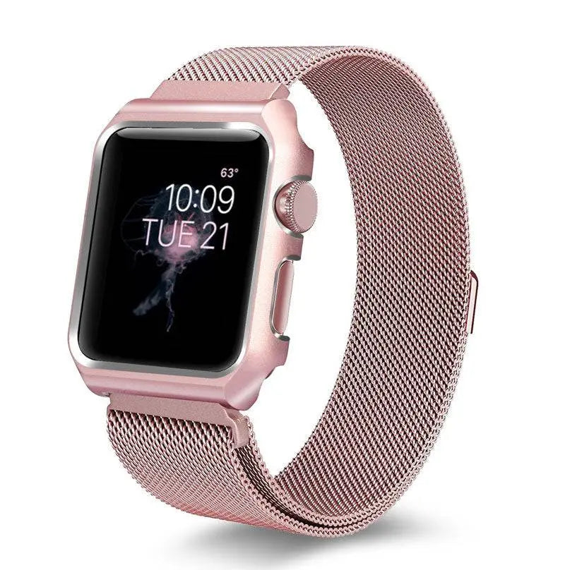 Apple Watch Stainless Steel Mesh Band & Protective Case Set 38-44mm