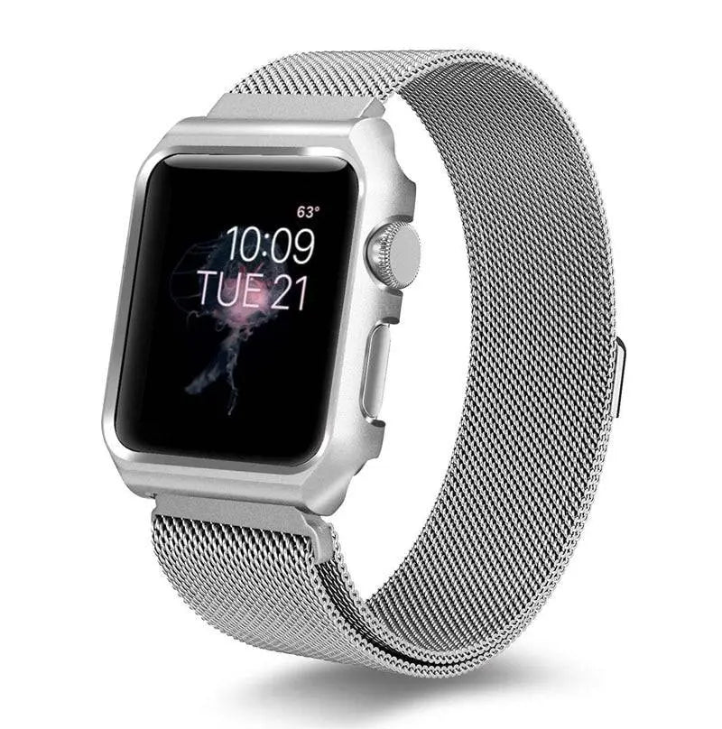 Apple Watch Stainless Steel Mesh Band & Protective Case Set 38-44mm