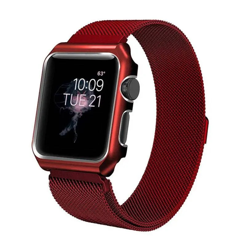 Apple Watch Stainless Steel Mesh Band & Protective Case Set 38-44mm