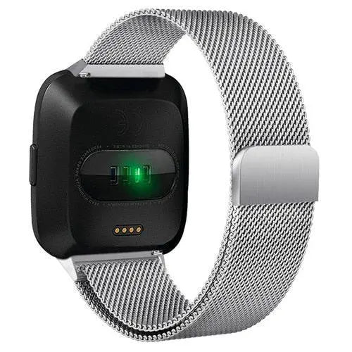 Fitbit Versa Milanese Mesh Band — Stainless Steel, Magnetic Closure