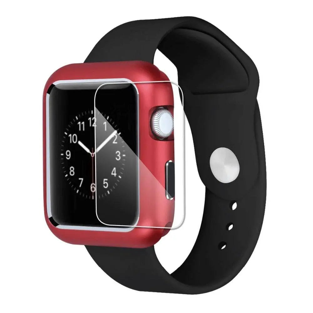 Pancerna metalowa obudowa z wyglądem szkła do Apple Watch Series 1-6 38-44mm