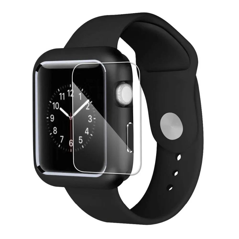 Pancerna metalowa obudowa z wyglądem szkła do Apple Watch Series 1-6 38-44mm
