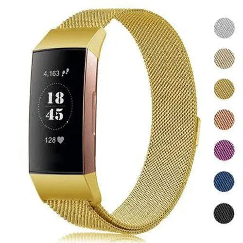 Cinturino in maglia d'acciaio inossidabile per Fitbit Charge 3 e 4 - regolabile, magnetico
