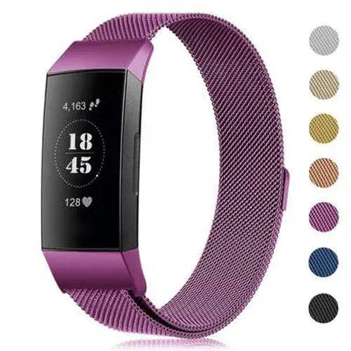 Cinturino in maglia d'acciaio inossidabile per Fitbit Charge 3 e 4 - regolabile, magnetico