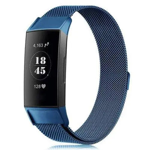 Cinturino in maglia d'acciaio inossidabile per Fitbit Charge 3 e 4 - regolabile, magnetico