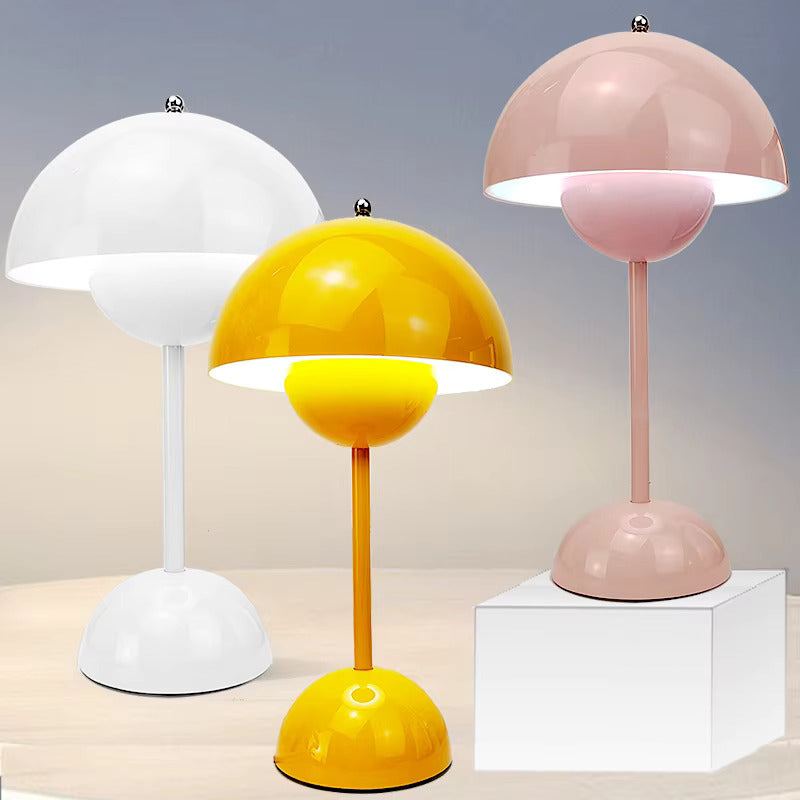 Dobíjecí bezdrátová stolní lampa s dotykovým stmívačem – 3 úrovně jasu, teplé LED světlo, retro květinový design na noční stolek, do obývacího pokoje a | Thomler
