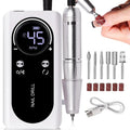 Torno eléctrico inalámbrico para uñas de 45000 RPM - Kit de manicura recargable