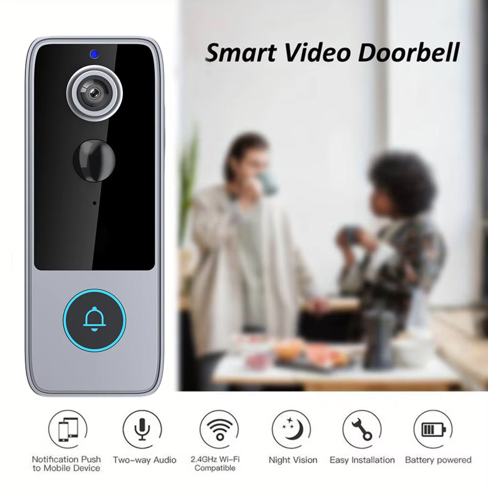 Wireless Smart Video Doorbell — HD Recording, Two-Way Talk