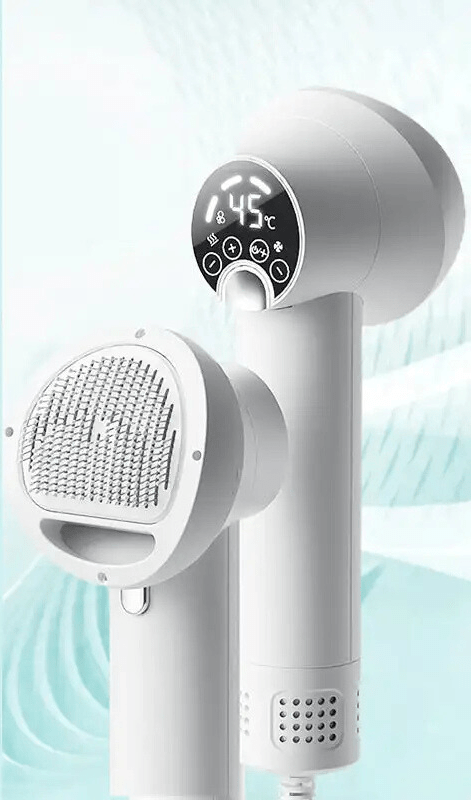 NovaPaws 2-en-1 Sèche-cheveux silencieux et brosse douce