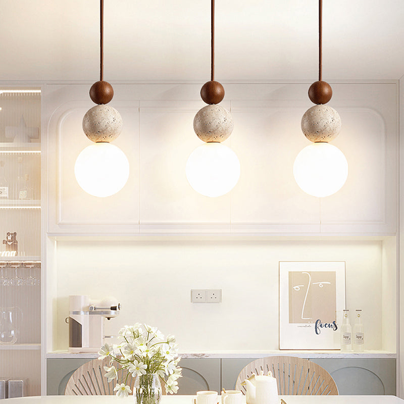 Modern Minimal Travertine Pendant Light