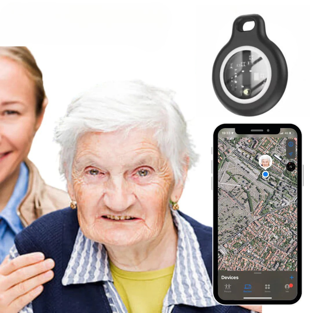 Clip-On Find My Tracker for Elderly Adults — Waterproof, 1-Year Battery