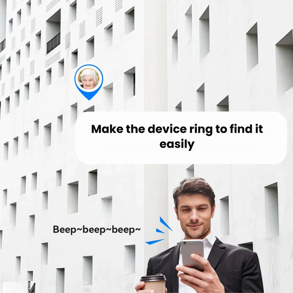 Clip-On Find My Tracker for Elderly Adults — Waterproof, 1-Year Battery