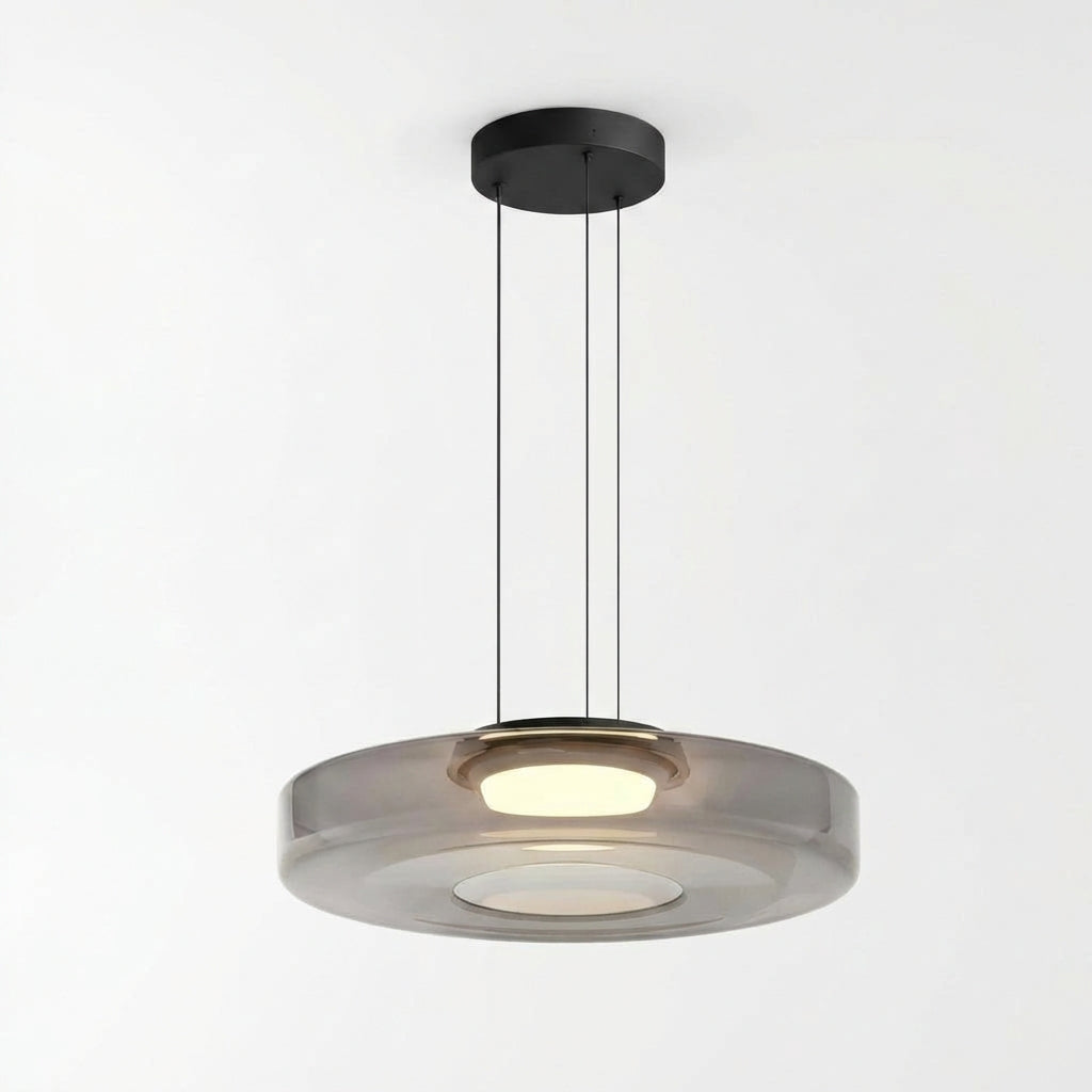 LumenNova Dynamic Pendant Light In Amber Glass For Kitchen
