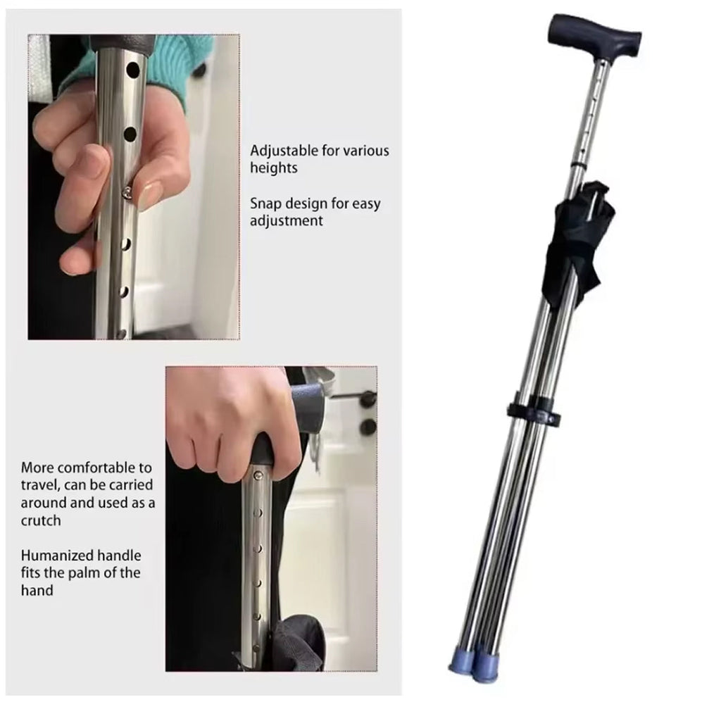 Folding Seat Cane — Aluminum Tripod, 22–34 in, 287 lb, 2.4 lb