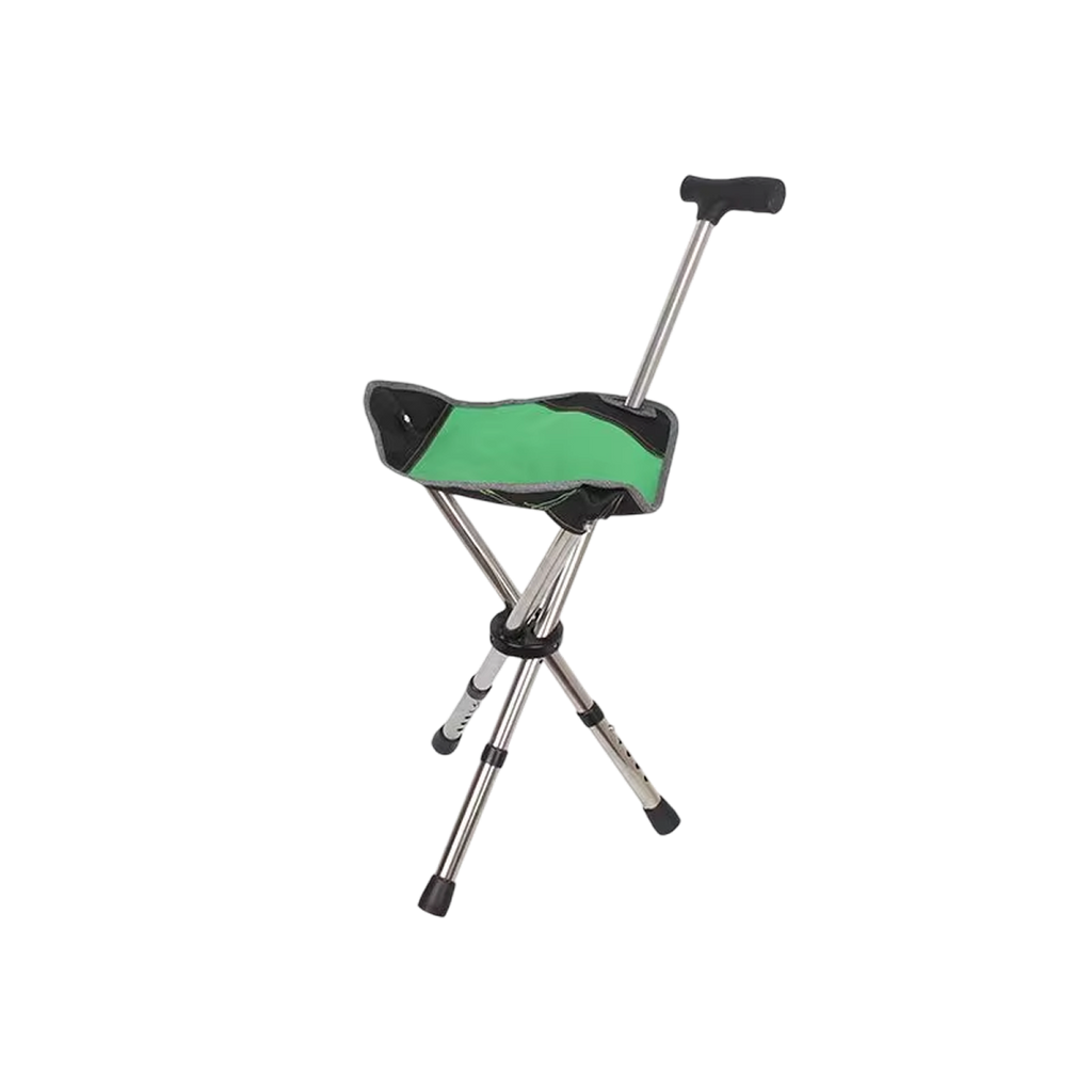 Folding Seat Cane — Aluminum Tripod, 22–34 in, 287 lb, 2.4 lb