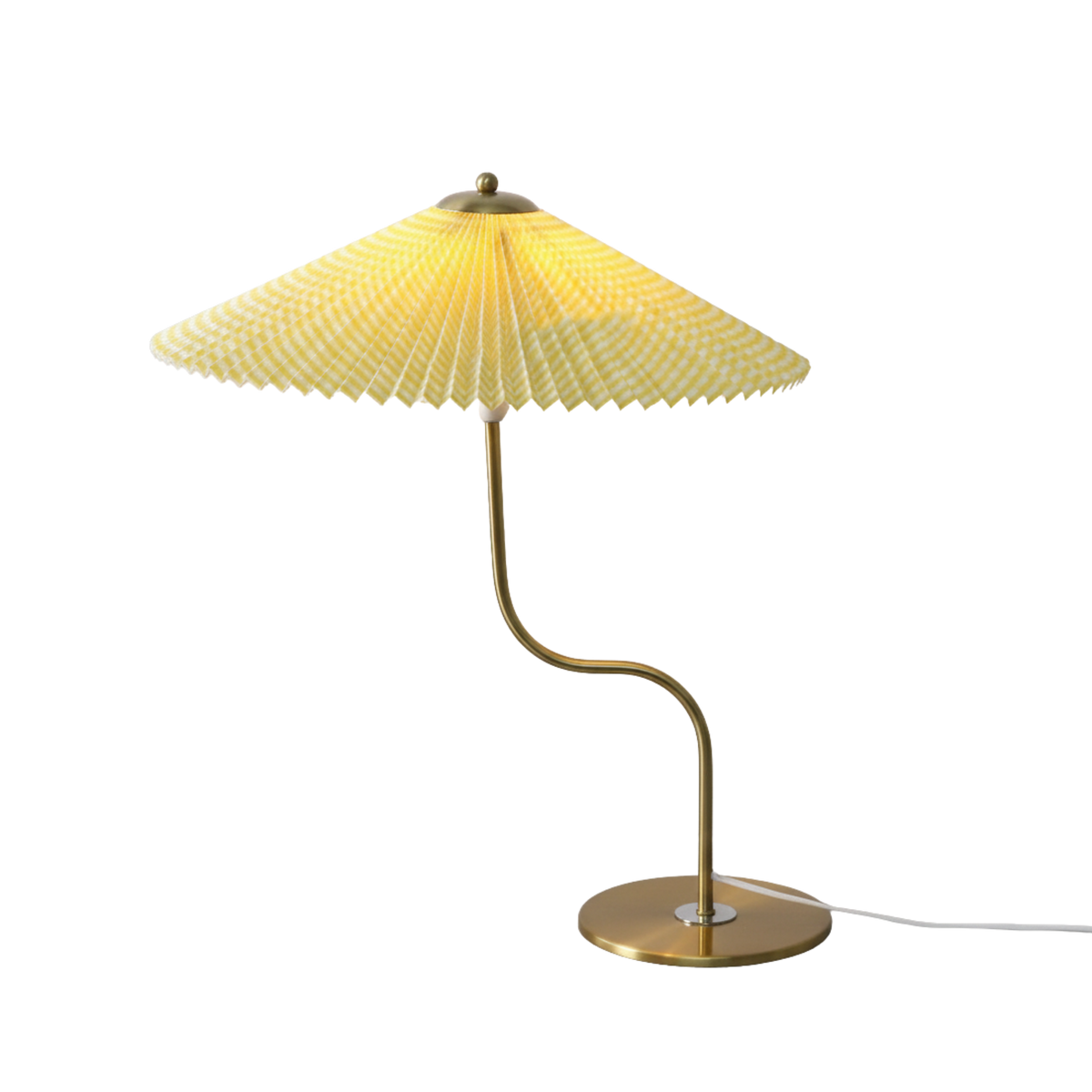 Retro-bordlampe med berøringsdæmpning og plisseret paraplyskærm