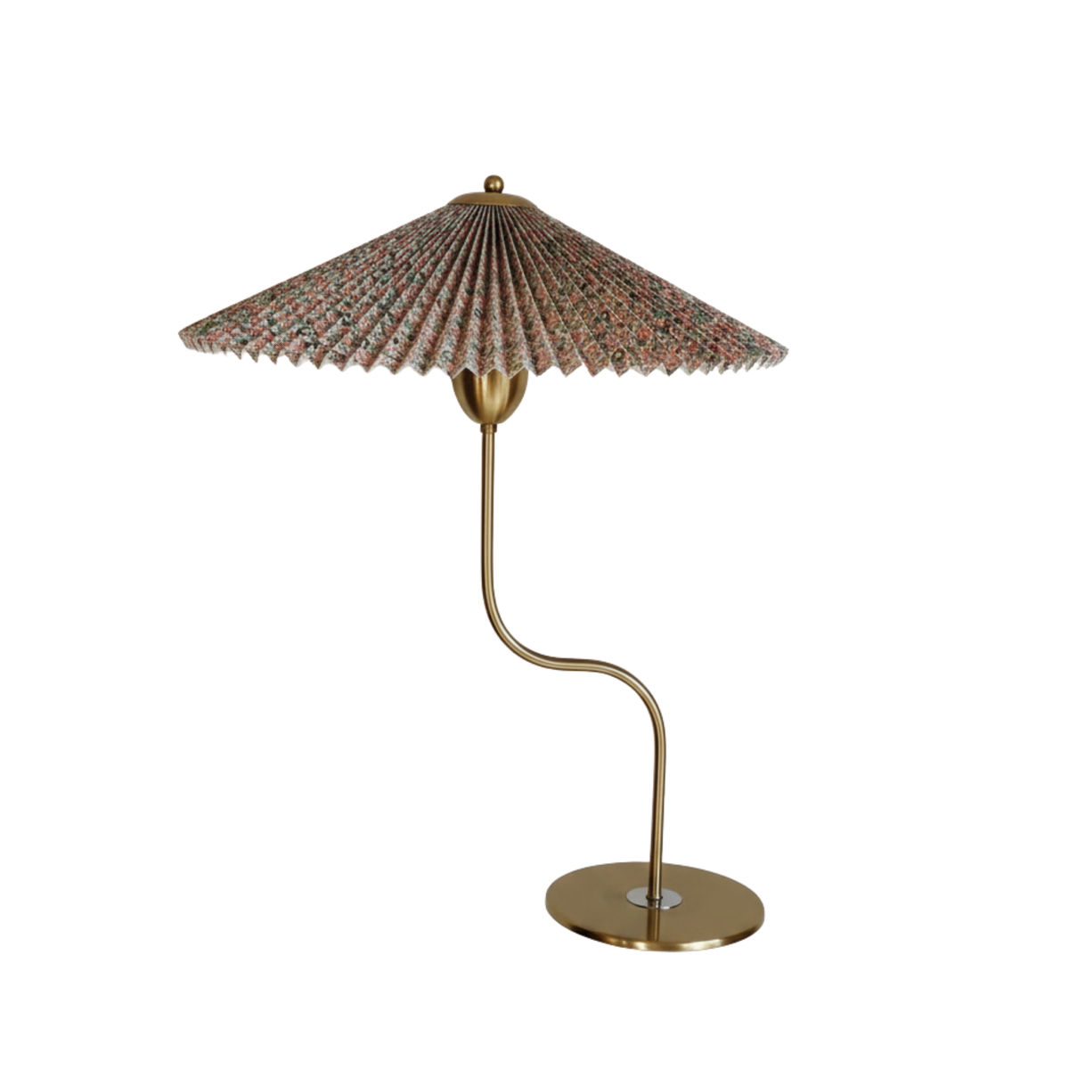 Retro-bordlampe med berøringsdæmpning og plisseret paraplyskærm