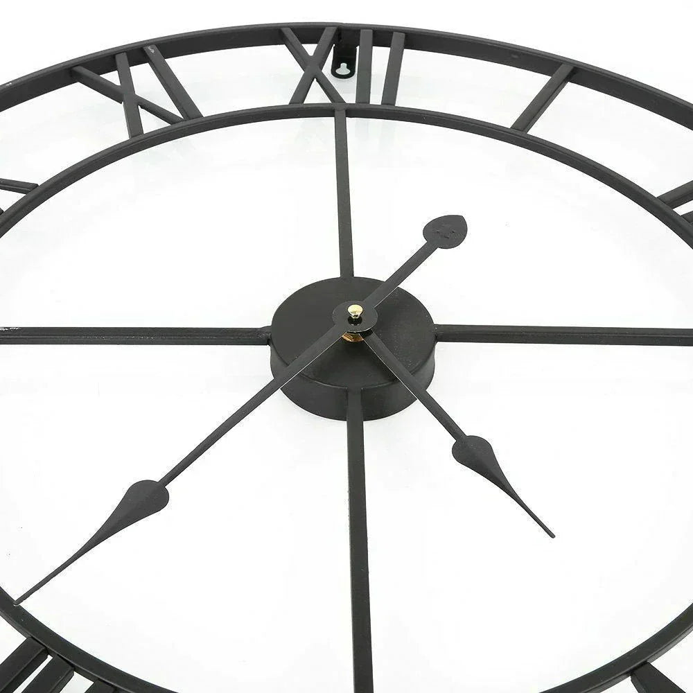 Metal Roman Numeral Wall Clock - Retro Style | Euroselle