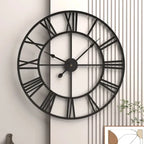Metal Roman Numeral Wall Clock - Retro Style | Euroselle