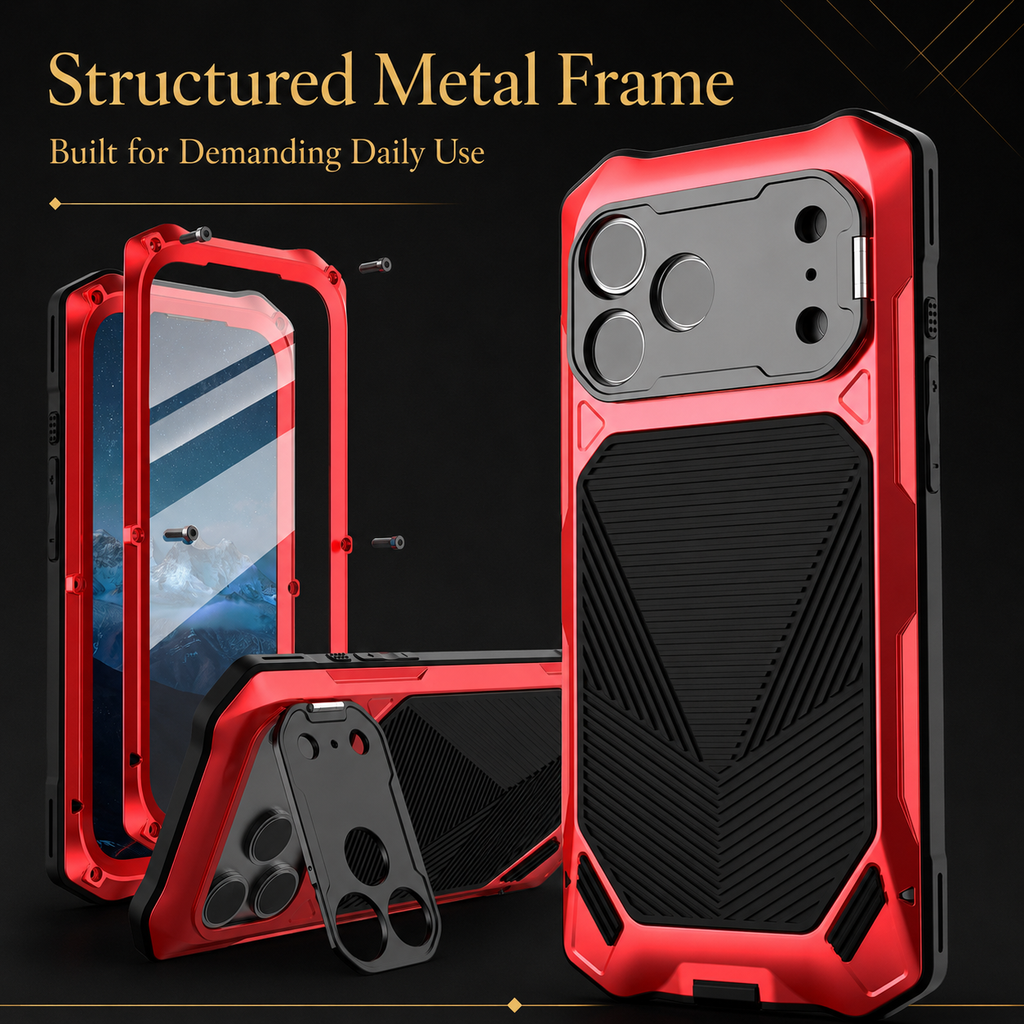 Aluminiowa obudowa do iPhone’a 17 i iPhone’a Air — zintegrowana ochrona ekranu