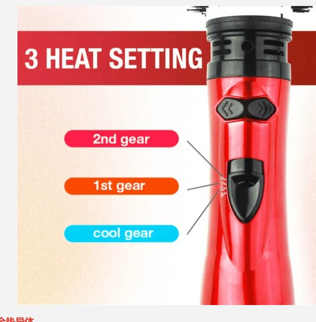 Brosse double pour coiffer et donner du volume à l’air chaud — Rotation à 360°, 3 réglages de chaleur