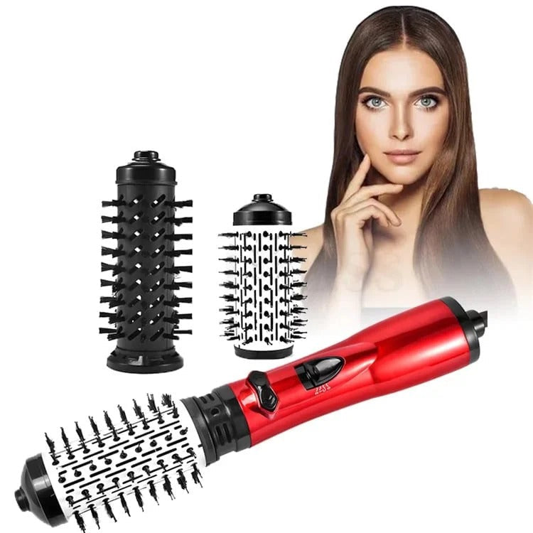 Brosse double pour coiffer et donner du volume à l’air chaud — Rotation à 360°, 3 réglages de chaleur