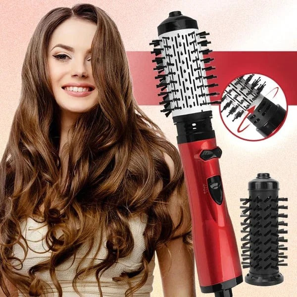 Brosse double pour coiffer et donner du volume à l’air chaud — Rotation à 360°, 3 réglages de chaleur